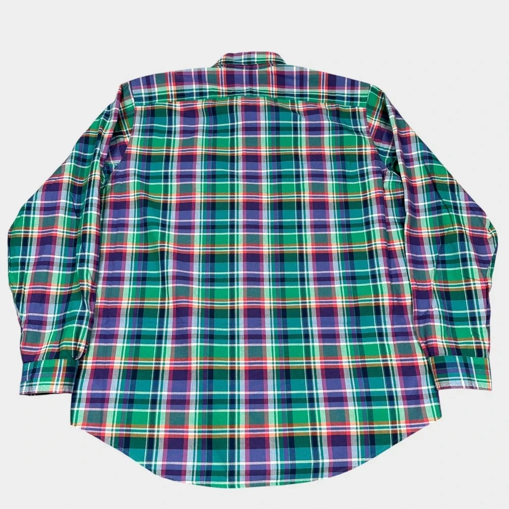New Polo Ralph Lauren Shirt Mens LT Green Multi Plaid Long Sleeve Button Down